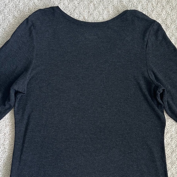 Eileen Fisher Stretch Jersey Long Sleeve Top Charcoal Med Casual Cozy Soft NWT - Picture 8 of 12